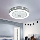 Round Bedroom Semi Flush Ceiling Light Acrylic 22