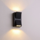 Minimalist LED Up Down Light Black Square/Rectangle Small/Large Sconce Lamp with Metal Shade for Porch