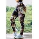 Fancy Women's Leggings Galaxy Butterfly 3D Pattern High Rise Quick Dry Full Length Skinny Yoga Pants