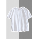 Vintage Mens T-Shirt Solid Color Purified Cotton Regular Fitted Short Sleeve Crew Neck Tee Top