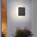 Round/Square Mini Corridor Wall Lamp Aluminum Simple LED Flush Mount Wall Sconce in Black