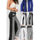 Fashion Girls Pants Contrasted High Waist Long Length Wide-leg Pants