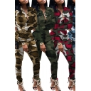 Girls Popular Co-ords Camo Printed Long Sleeve Button Up Fitted Shirt & Pants Set