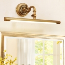 Tube Bathroom Adjustable Vanity Light Colonial Metal Gold Small/Medium/Large LED Wall Lamp Fixture