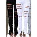 Leisure Girls Solid Pants Ripped Slit Sides Ruched Long Length Fitted Pants