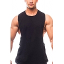 Basic Men's Active Tank Top Solid Color Sleeveless Round Neck Regular Fitted Tank Top