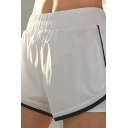 Sports Womens Shorts Contrast Pipe Elastic Waist Relaxed Shorts