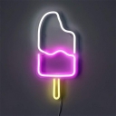 Popsicle Plastic Wall Night Lamp Kids Style White LED Night Light with USB Plug-in Cord