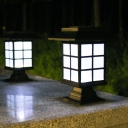 Black Rectangular Lawn Lamp Retro LED Plastic Ground Light in Warm/White/Multi-Color Light for Garden