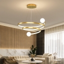 Spiral Small/Medium/Large LED Pendant Lamp Simplicity Metal Black/White/Gold Chandelier in White/3 Color Light/Remote Control Stepless Dimming