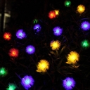 65.6ft Urchin Solar LED Light Strip Modern Plastic 20 Lights Black Christmas Lamp in Warm/White/Multi-Color Light