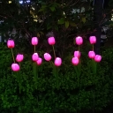 Tulip Garden Lawn Light Plastic Romantic Modern Solar LED Ground Lighting in Red, 1 Pc