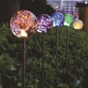 Clear Bubble Ball Solar Stake Light Set Cartoon Acrylic LED Pathway Lamp for Garden, 1 Piece