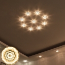 Morning Glory Mini Ceiling Light Fixture Simplicity Crystal Clear LED Flush Mount Recessed Lighting for Corridor