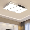 Nordic Square/Rectangular Flush Mount Acrylic Living Room LED Ceiling Light Fixture in White/Natural Light