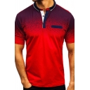 Fancy Men's 3D Polo Shirt Button Front Graphic Pattern Turn-down Collar Short Sleeves Regular Fitted Polo Shirt