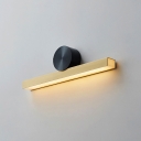 Minimalism LED Wall Sconce Gold Rectangular Bar Flush Mount Wall Light with Metal Shade