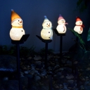 Kids Style Snowman Stake Light Plastic Garden Solar Operated LED Path Lamp in Red/Pink/Blue