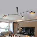 Bird Shaped Metal Chandelier Lamp Nordic 3-Head Black Pendant Ceiling Lamp for Living Room