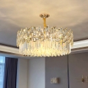 K9 Crystal Rectangle Round/Linear Chandelier Post-Modern Small/Large LED Suspended Lighting Fixture