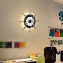 White Rudder/Anchor LED Wall Lamp Fixture Kids Acrylic Sconce Lighting for Kindergarten