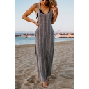 Womens Knitted Dress Fashionable Cut-out High Slit Side Maxi Regular Fitted Scoop Neck Sleeveless Beach Cover up Dress