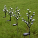 Clear Tree Shaped Solar Lawn Light Modern Plastic LED Stake Lighting in Warm/White/Multi-Color Light