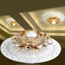 Blossom Aisle Ceiling Mount Lamp Amber Crystal Modern LED Flush Light in Warm/White/Multi-Color Light, 7