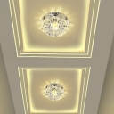 Floweret LED Flush Mount Ceiling Light Simplicity Crystal Chrome Flushmount in Warm/Purple/Red Light for Living Room