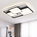 Creative Nordic Square/Rectangle Flush Light Acrylic Bedroom LED Ceiling Mount Light Fixture in Warm/White/Natural Light