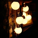 White/Clear/Red Ball Solar String Light Kit Vintage 10/20-Bulb Plastic LED Festive Lamp for Outdoor, 9.8/16.4ft