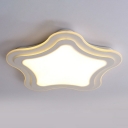Acrylic Starfish Flush Light Fixture Cartoon White Small/Medium/Large LED Ceiling Lamp in Warm/White Light