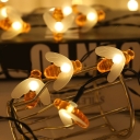 Kids Honeybee Solar Festive Light Plastic 20/100/200-Bulb Outdoor LED String Lamp in Black, 23/39.37/72.2ft