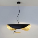 Black and Gold Inner Twisted Pendant Lamp Postmodern 1 Head Metal Hanging Ceiling Light, 16