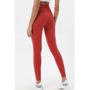 Workout Girls Solid Color High Waist Ankle Length Skinny Leggings