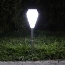 1 Piece Diamond Solar Stake Lamp Minimalism ABS White LED Ground Light in Warm/White Light