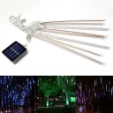 Meteor Shower Patio Solar String Light Plastic 144-Bulb Nordic Fairy Lamp in Warm/White/Blue Light, 8.2ft