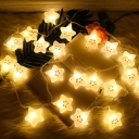 Decorative 10/20/50-Head Festive Light White Star LED Battery Fairy Light String with Plastic Shade, 13.1/16.4/32.8ft