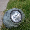 Stone Shaped Garden Ground Lighting Resin Decorative Solar LED Lawn Light in Grey