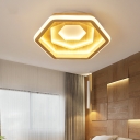 Rose Design Bedroom Ceiling Lighting Wood Modern Medium/Large LED Flushmount in Warm/White/3 Color Light