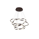 Black and White 2/3-Tier Loop Shaped Chandelier Novelty Minimalist Acrylic Small/Large LED Pendant Lamp in Warm/White Light