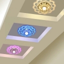 Contemporary Floral Flush Light Fixture Clear Crystal Hallway LED Ceiling Light in Warm/Multi-Color Light, 9/11w