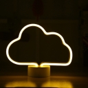 Cloud Mini Kids Bedside Night Light Acrylic Cartoon Battery LED Table Lamp in White