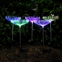 Plastic Jellyfish Shaped Path Lamp Nordic White LED Solar Stake Light for Outdoor, 1 Pc