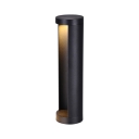 Cylindrical Outdoor Path Lighting Ideas Aluminum Modern Solar/Wiring LED Ground Light in Black, 15.5