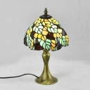 Handmade Twisted Glass Foliage Table Lamp Baroque 1 Bulb Brass Finish Nightstand Light