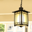 Metallic Black/Bronze Ceiling Hang Lamp Small/Large 1-Head Retro Ceiling Hanging Lantern for Outdoor