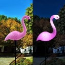 Cartoon Flamingo Solar Stake Lamp Plastic 1/3-Head Courtyard LED Landscape Light in Pink