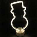 Snowman/Snowflake/Angel Battery Night Light Kids Style Plastic White LED Nightstand Lamp for Decoration