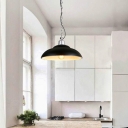 Double Bubble Iron Hanging Pendant Industrial Style 1-Light Dining Room Ceiling Light in Black